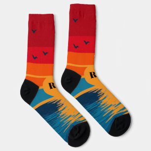 Sonnenuntergangs-Strandsocken Socken