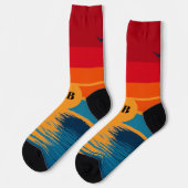 Sonnenuntergangs-Strandsocken Socken (Linkes Detail)