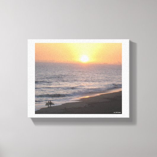 Sonnenuntergangs-Surfer Leinwanddruck (Vorderseite)