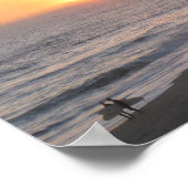 Sonnenuntergangs-Surfer Poster (Ecke)