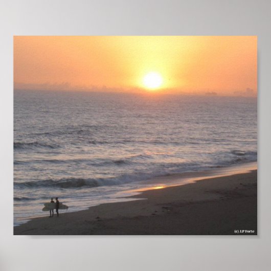 Sonnenuntergangs-Surfer Poster (Vorne)