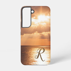 Sonnenuntergangs-Szene Benutzerdefiniertes Monogra Samsung Galaxy Hülle