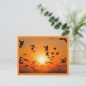 Sonnenuntergangs-Szene mit orangem Rand Postkarte (Stehend Vorderseite)