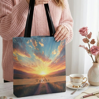 Sonnenuntergangs-Themenfeld-Ästhetik-Moderne-viral Tasche