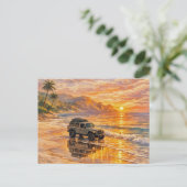 Sonnenuntergangs-Trail-Postkarte Postkarte (Stehend Vorderseite)