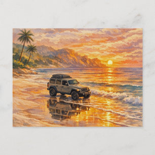 Sonnenuntergangs-Trail-Postkarte Postkarte