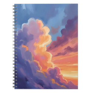 Sonnenuntergangs Wolken Wasserfarbe Himmel Maler Notizblock