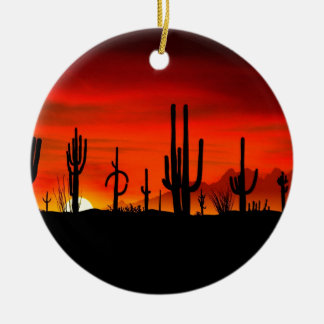 SonnenuntergangSaguaros Sonoran Wüste Arizona Keramikornament