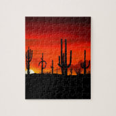 SonnenuntergangSaguaros Sonoran Wüste Arizona Puzzle (Vertikal)