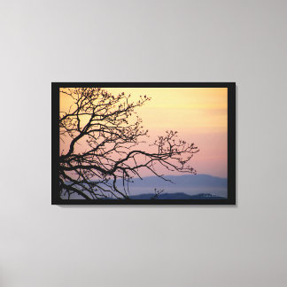 Sonnenuntergangsäste Silhouette von Sidharta Pascu Leinwanddruck