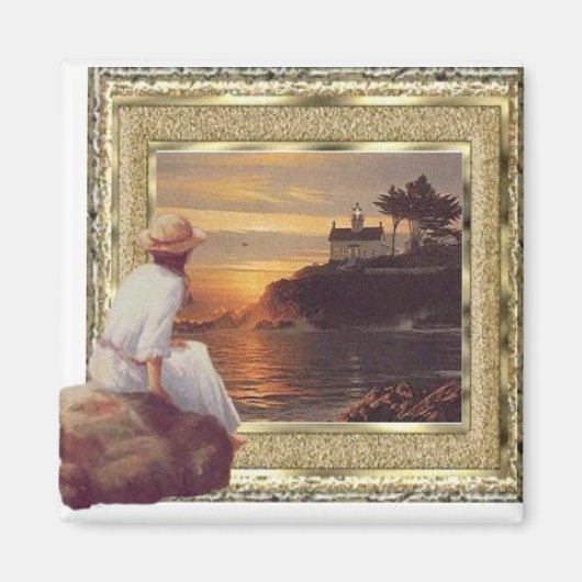 Sonnenuntergangsbeobachter Magnet (Vorne)