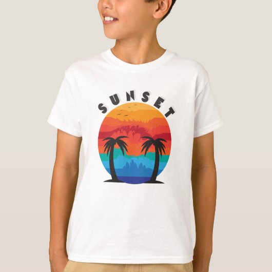 Sonnenuntergangsbild T-Shirt (Vorderseite)