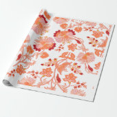 "Sonnenuntergangsblüte" Lebendiges Blumenmuster-Ge Geschenkpapier (Ungerollt)