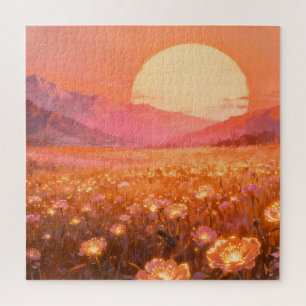 Sonnenuntergangsblüten-Puzzle Puzzle