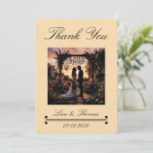 Sonnenuntergangsfarben Nomadisch Boho Dankeskarte (Stehend Vorderseite)