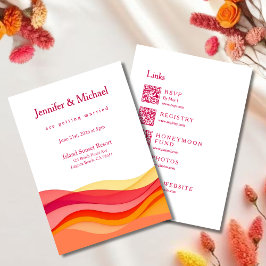 Sonnenuntergangsfarben-Wellen Moderne Hochzeit All Einladung