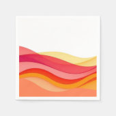 Sonnenuntergangsfarben Wellen Moderne Hochzeit Serviette (Vorderseite)