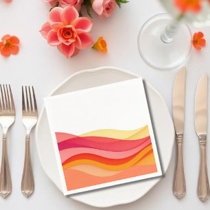Sonnenuntergangsfarben Wellen Moderne Hochzeit Serviette