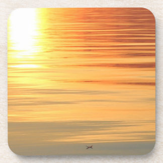 Sonnenuntergangsfeder getränkeuntersetzer