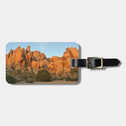 Sonnenuntergangsfelsen im Joshua Tree Gepäckanhänger (Vorderseite horizontal)
