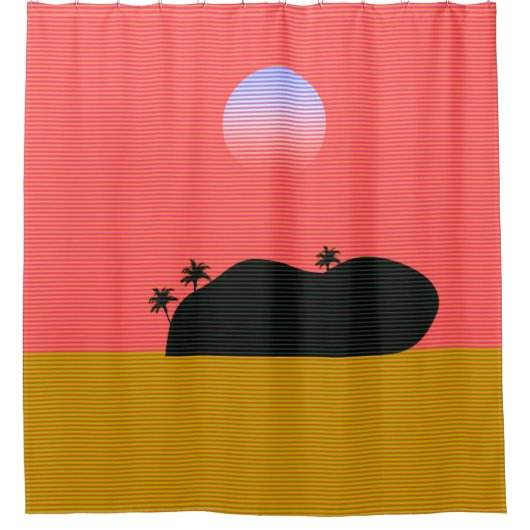 Sonnenuntergangsinsel Duschvorhang (Vorderseite)