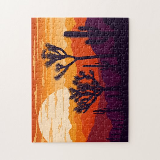 Sonnenuntergangslandschaft der Wüste Puzzle (Vertikal)