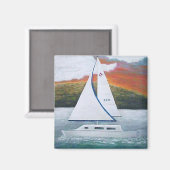 Sonnenuntergangsmagnet Magnet (Vorderseite/Rückseite)