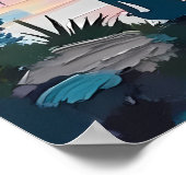 Sonnenuntergangsmediation am See Poster (Ecke)