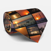 Sonnenuntergangsmosaik Krawatte (Gerollt)
