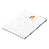 Sonnenuntergangsorange Moderne Linien Chic Trendig Notizblock (Rotiert)