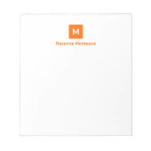 Sonnenuntergangsorange modernes chic trendy Monogr Notizblock (Vorderseite)