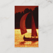 Sonnenuntergangspinnaker-Segelboot-Visitenkarten Visitenkarte (Rückseite)