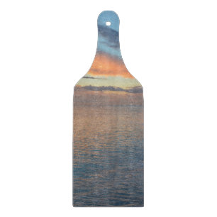 Sonnenuntergangsreflexionen auf dem Wasser Fotogra Schneidebrett