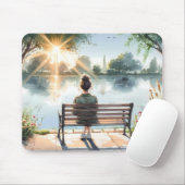 Sonnenuntergangsreflexionen Seeszene Mousepad (Mit Mouse)