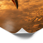Sonnenuntergangsreiter über den Pyramiden Poster (Ecke)