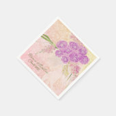 Sonnenuntergangsrose handgemalt Kokette Röte Bogen Serviette (Ecke)