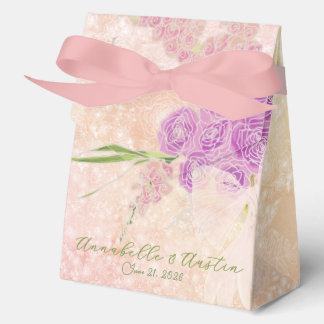 Sonnenuntergangsrose - Kokette Röte Schleifenbouqu Geschenkschachtel