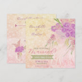 Sonnenuntergangsrose - zarter rosa Bogen Blumenstr Save The Date (Vorne/Hinten)