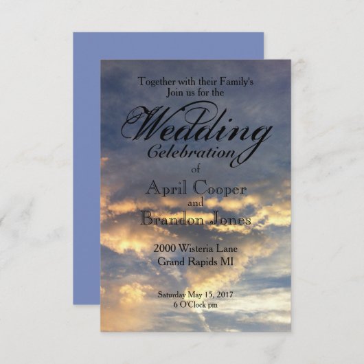 Sonnenuntergangssehen Einladung (Vorne/Hinten)