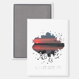 Sonnenuntergangsserenität | Abendliche Lagune Magnet