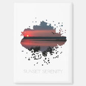 Sonnenuntergangsserenität | Abendliche Lagune Magnet (Vorderseite)