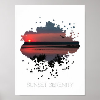 Sonnenuntergangsserenität | Abendliche Lagune Poster