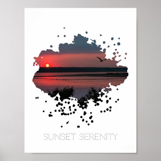Sonnenuntergangsserenität | Abendliche Lagune Poster (Vorne)