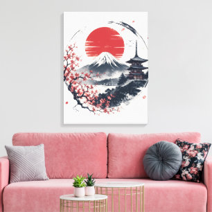 Sonnenuntergangsserenität am Berg Fuji – Japanisch Leinwanddruck