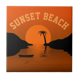 Sonnenuntergangsstrand Fliese