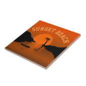 Sonnenuntergangsstrand Fliese (Seite)