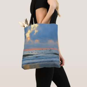 Sonnenuntergangsstrand Florida Ozean Warm Orange A Tasche