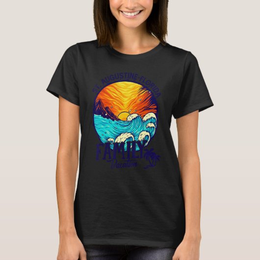 Sonnenuntergangsstrand Retro St  Augustine Florida T-Shirt (Vorderseite)