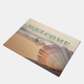 Sonnenuntergangsstrand, Seashell Key Willkommen Fußmatte (Schrägansicht)
