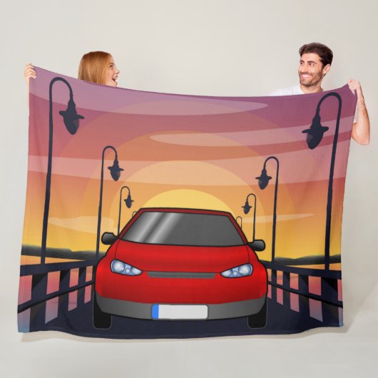 Sonnenuntergangsstraße Fleecedecke (Beispiel)